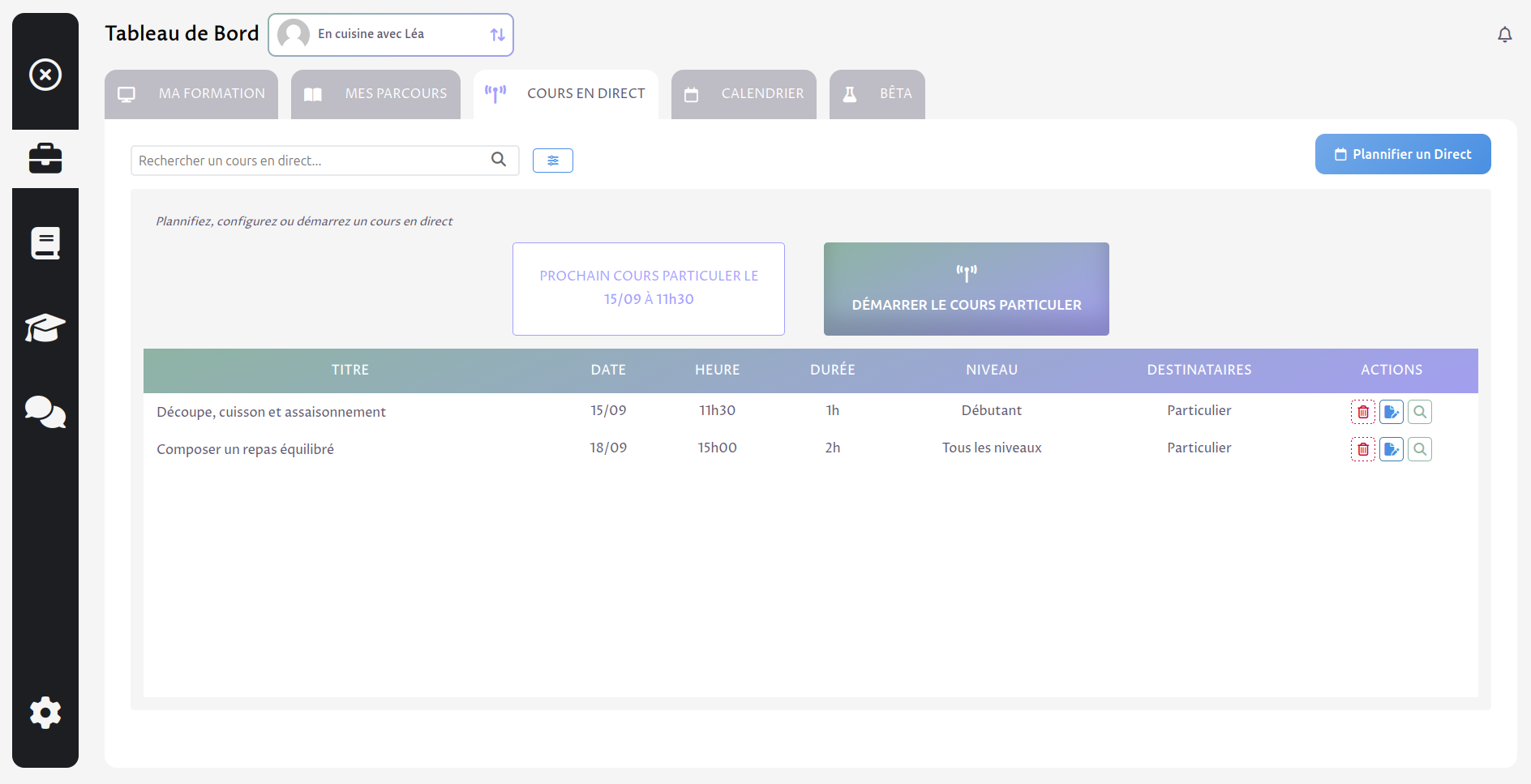 screenoshot from the forum feature showing messages